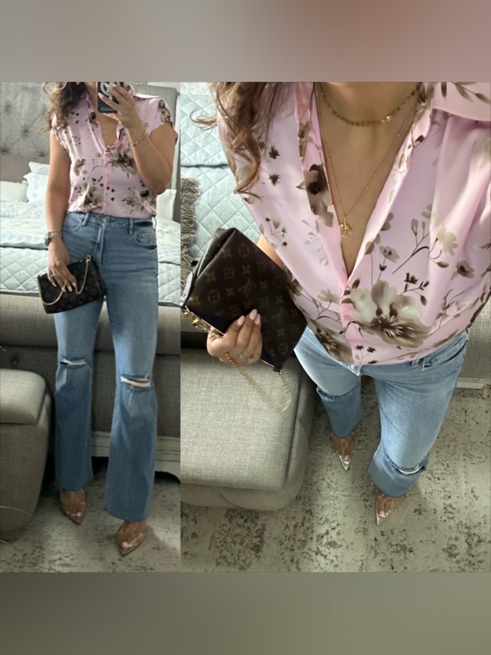 New🩷 Blushing Bloom Button Blouse